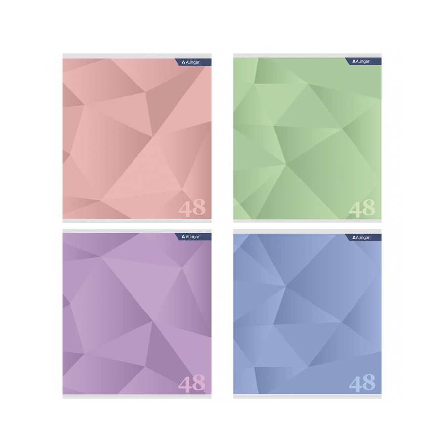 Тетрадь 48л кл. "Pastel" мелов.обл 4вида Alingar