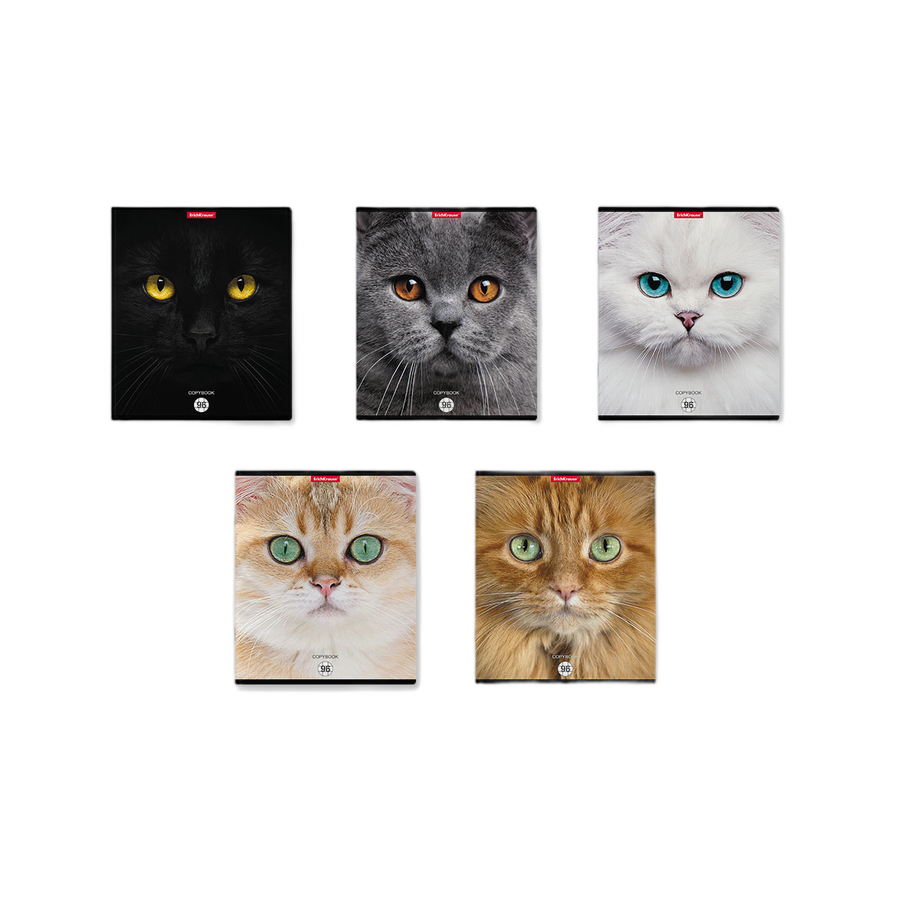 Тетрадь 96л кл. "Cats" MIX-PACK матовая ассорти Er