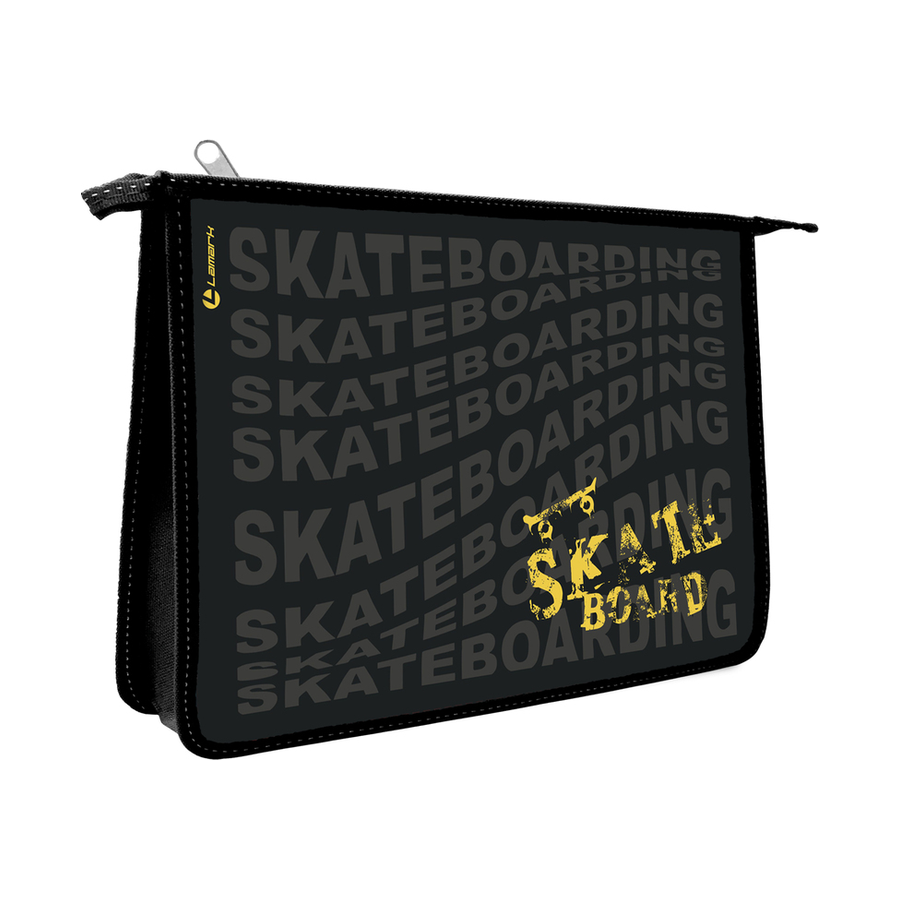 Папка д/тетрадей А4 молния сверху"SkateBoard black